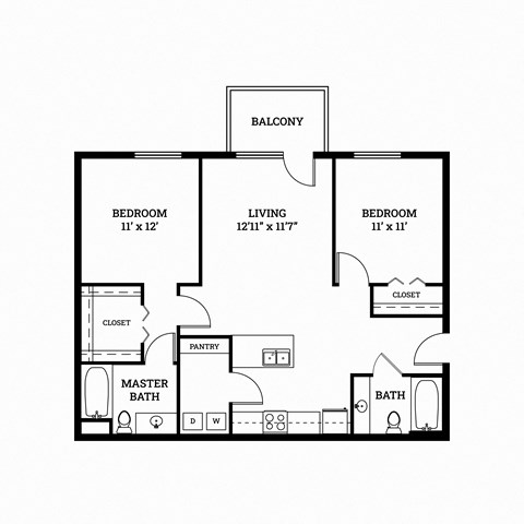 Parkside Apartments Hawthorne 2D Floor Plan
